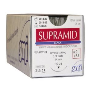 Suture SMI Supramid Reverse Cutting 3/8 cerchio 4/0 ds19