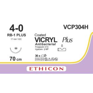 Ethicon Suture Vicryl plus VCP304H 4/0 RB1 36 pz