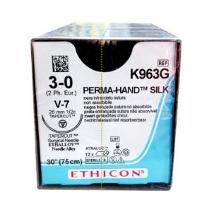 Ethicon Sutura in Seta 3/0 V-7 K963G 12pz