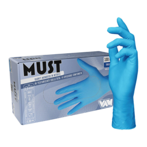 Vam Must Guanti in Nitrile Azzurro 100 pz